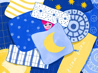 DAY OFF art artist colors cushions decoration draw drawing drawings graphism illustration illustrator nap night sleep