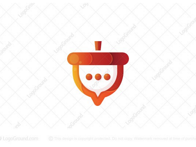 Acorn Chat logo for sale acorn app branding bubble chat gradient logo logos modern nut nuts oak oaknuts oaks speech