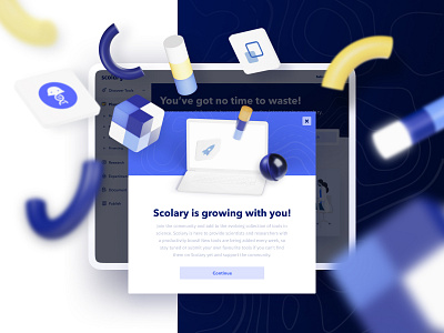 Scientific 3D Elements for Scolary app design system desktop digital tools discovery graphic healthcare illustration lab laboratory life science productivity science scientific fields search tools ui ux web working
