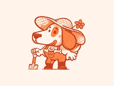 Farmer Doglet animal character character design cute dog farmer illustration kidlit kidlitart minimal