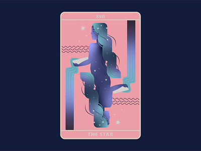 The Star Tarot bright color combinations card card design design detailed flat flat background flat illustration growing hope illustration muted colors mystical playing card star tarot tarot card tarot deck the star vector