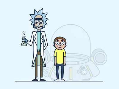 Rick & Morty alien character characters design illustration morty procreate procreate app procreate art rick rick and morty science spaceship