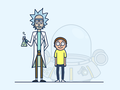 Rick & Morty alien character characters design illustration morty procreate procreate app procreate art rick rick and morty science spaceship