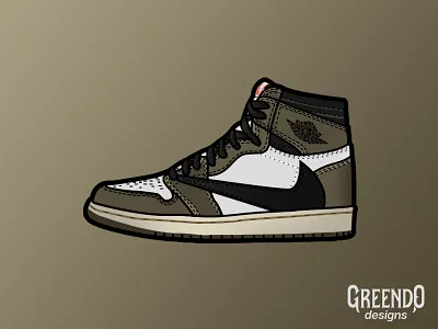 NIKE Air Jordan 1 Retro High Travis Scott basketball clean design icon illustration mascot nike air shoes sports travis scott vector