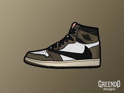 NIKE Air Jordan 1 Retro High Travis Scott basketball clean design icon illustration mascot nike air shoes sports travis scott vector