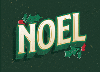 Noel Christmas Card card dribbble gold graphic design grunge illustration illustrator layout offset print texture typeface typography vector vintage