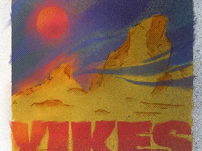 Free Lunch climate change environment grain halftone illustration landscape procreate red sun texture type yikes