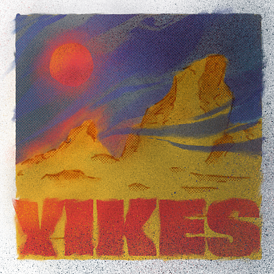 Free Lunch climate change environment grain halftone illustration landscape procreate red sun texture type yikes