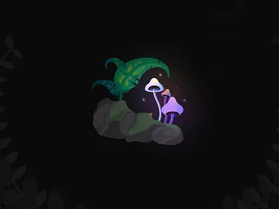 Leaves and shrooms illustration vector