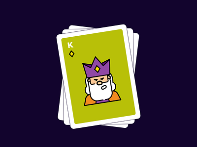 Playing Cards card game carddesign cards character clean diamond dribbble dribbbleweeklywarmup flat illustration king playing card