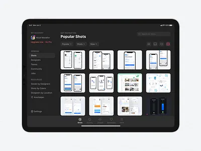 🏀 Dribbble Redesign Concept animation app card clean dailyui design dribbble exploration inspiration ipad ipad pro modern product design redesign redesign concept redesigned ui ux web website