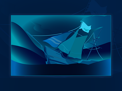 Fantasy Story 09 | Storytelling Illustration 2d art boat cartoon dark mode digital fantasy illustration inspiration night ocean ship storytelling waves