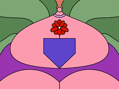 Woman holding a flower flower holding illustration woman