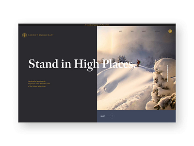 Cardiff Snowcraft Home animation design ecommerce layout snowboard snowboarding sports ui ux website winter