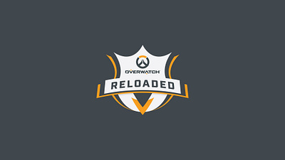 Overwatch Reloaded 4 badge blizzard blizzard entertainment branding concept crest design flat logo mark overwatch reloaded softlocke typography vector