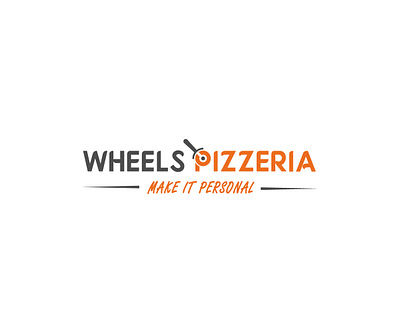 WHEELS PIZZERIA1 brand branding design flat illustration illustrator logo minimal typography vector