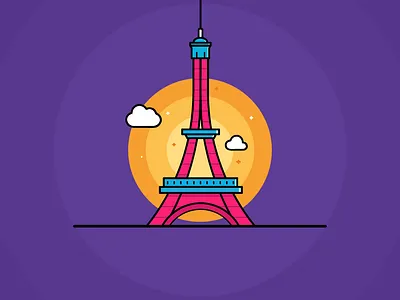 Eiffel Tower illustration @design basic colors design dribbble eiffel eiffel tower eiffeltower flat illustration illustrator minimal monument shot ui vector