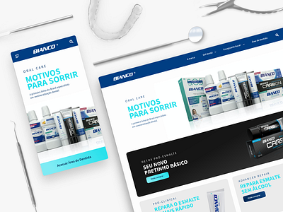 Bianco - Odonto Institucional adobe xd banner dental dental care inspiration institucional landing page odonto odontology page responsive ui white