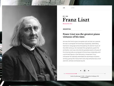 Classical Music Streaming biography desktop app music streaming