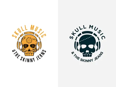 SKULL & MUSIC brand design fashion hipster identity jeans logo modern music skull vintage