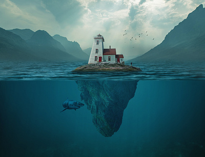 Island Manipulation adobe adobe photoshop graphicdesign illustration illustrator island manipulation photoshop sea