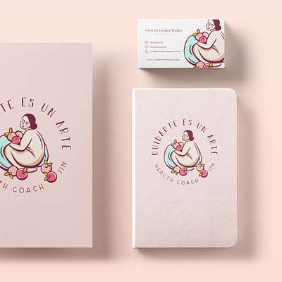 Health coach Branding Design aurea carmin aureacarmin branding branding agency branding design cuidarte es un arte design design studio graphicdesign health health coach logo logodesign logotype pink stationery stationery design