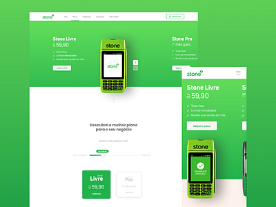 Stone Website Concept Design bank card card machine concept design experience finance green interface layout site ui user ux web website