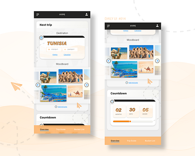 Daily UI #014 - Countdown Timer - Travel App 014 app countdown countdown timer daily 100 challenge dailyui dailyui014 dailyuichallenge mobile mobile ui travel app ui uidesign