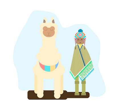 A boy and an Alpaca adobeillustrator alpaca animal boy illustration pattern peru