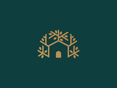 Tree + Home Logo Design brand brand identity branding design green home house icon leaf logo logo design logodesign minimal print symbol tree