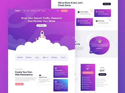 Digikit - Seo home page agency branding company creabik creabik design gradient project template themeforest ui