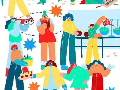 Maif Social Club art artist colors crowd diversity diverstiy draw drawing drawings graphism illustration illustrator intersectionnal people poster social social network