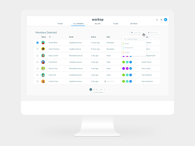 Workep - Members app grey list management app members people project management selection simple ui uiux ux whitespace