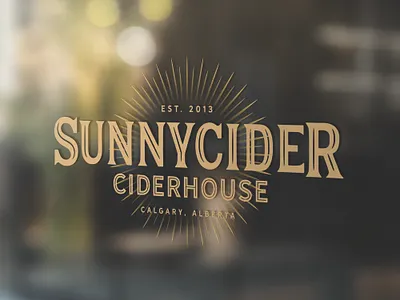 SunnyCider - Ciderhouse Logo badge badge design brand identity design branding branding design ciderhouse cidery craft cider design illustration logo logo design typography