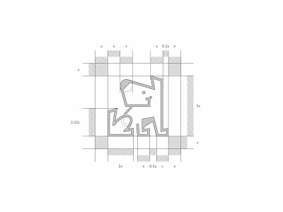 ROFF - Dog Sign Grid animal brand brand identity branding construction dog identity logo mark sign symbol