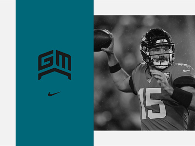 Gardner Minshew II — Logo Proposal — NFL branding concept football gardner minshew graphic design identity identity design jacksonville jaguars logo logo design logomark monogram mustache nfl nike qb sports sports logo wordmark