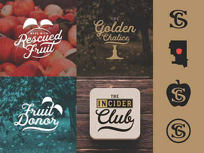 SunnyCider - Sub-Brand Elements badge badge design brand identity design branding branding design cider ciderhouse cidery craft cider design illustration logo logo design typography vector