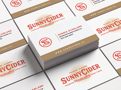 SunnyCider - Business Cards badge badge design brand identity design branding branding design cider ciderhouse cidery craft cider design illustration logo logo design typography