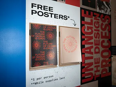 Free Posters* abstract booth conference design process poster print tear away the future of design is open untangle