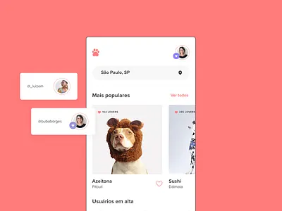 Petlovers - Make a difference, adopt. adobexd adopt animal applicaiton design layout pets pink ui ui design uiux xd