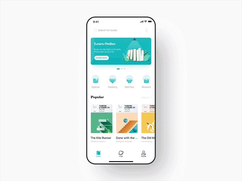 APP Book reading design design icon illustration ui ux ε¨η»