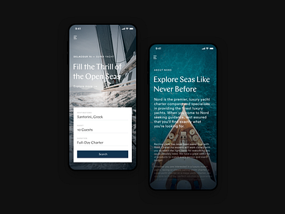 Nord - Yacht Service Mobile android boat clean interface interfaces ios iphone minimalist mobile travel type typography ui ui design ux yacht