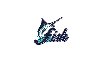Fish Out of Water adobe ilustrator art branding design fish icon illustration lettering logo logotype ocean summer typogaphy vector