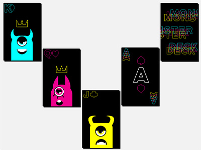 Monster Deck branding bright character character design characters cmyk colorful graphic design graphic designer graphics illustration monster playing cards vector vector graphic warmup weekly warm up