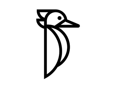 Woodpecker Icon animal bird birds design geometry icon line vector woodpecker