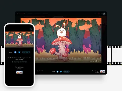UI Design - Screening Room modal, stream video, desktop/mobile desktop mobile modal screening room stream movie ui up next watch web design