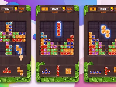 Jewel Block Puzzle Box adobe photoshop app block box design design app free ios ios app jewel mobile mobile ui new psd puzzle puzzle game uidesign