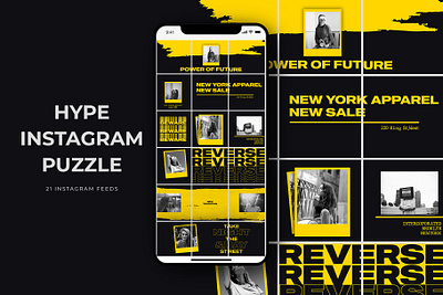 Hype Instagram Puzzle Templates campaign clothing discount dress dress store facebook ad fashion fashion style fashion week fast shipping flat design multipurpose offer post psd sale shopping social media banner social media newsfeed
