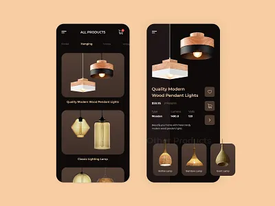 Hanging Lemp User Interface black ui classic decoration design flat gradient hanging interface interior lamp lighthouse lighting lights minimal modern quilting typography ui ux vector