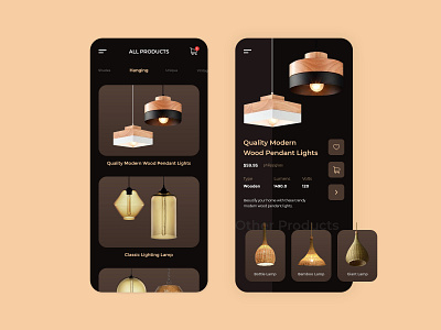 Hanging Lemp User Interface black ui classic decoration design flat gradient hanging interface interior lamp lighthouse lighting lights minimal modern quilting typography ui ux vector